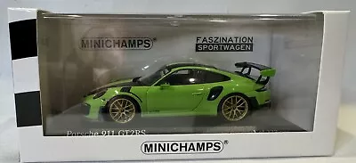 Porsche 911(991 II)GT2 RS Weissach 2018 Signal Green/golden Rims 1:43 Minichamps • $59.99