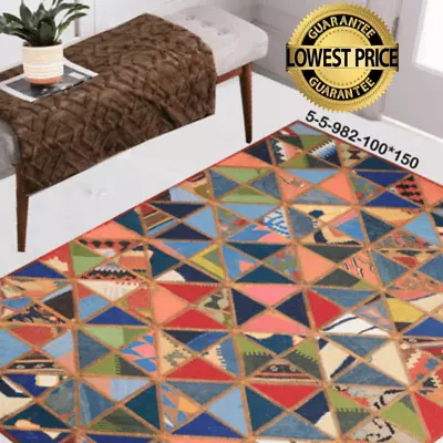 Modern Floor Rugs Patchwork Kilim Rugs Wool Carpet Natural Rugs5-5 • $145