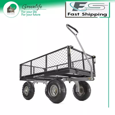 Gorilla Carts Steel Utility Cart Garden Beach Wagon 800 Pound Capacity • $135.89