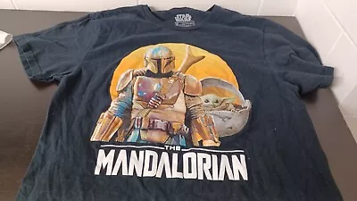 Star Wars The Mandalorian SHIRT Mens Medium Bubba Fett Short Sleeve Black  • $9.53