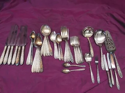 Vintage National Silver Co NARCISSUS 52pc Silver Plate Flatware Set • $100