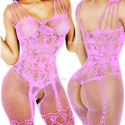 Body Stockings Lingerie Bodystocking Sexy Bodysuit Floral Suspender Lace Fishnet • $7.94