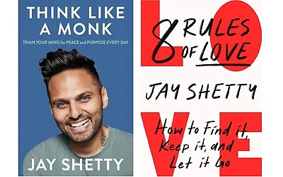 Jay Shetty 2 Books Set: Think Like A Monk + 8 Rules Of Love (English Paperback) • £13.46