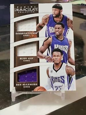 2014-15 DeMarcus Cousins Rudy Gay McLemore Panini Immaculate GU Patch /75 Kings • $39.95