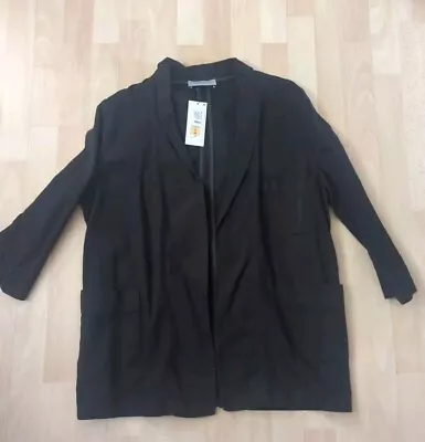 M&S Marks Spencer Per Una 3/4 Sleeve Kimono Blazer Black Size 6 BNWT  • £4.50