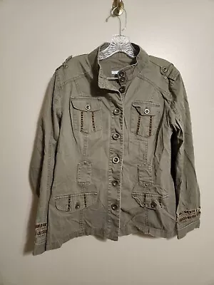 Maurices Womens Olive Green Military Style Jacket Pockets Size XL • $14.95