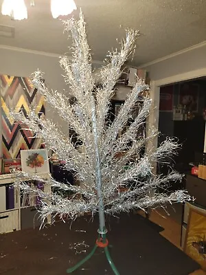 Vintage Aluminum 4 Ft Silver Christmas Taper Tree Original Box Carey-McFall • $150