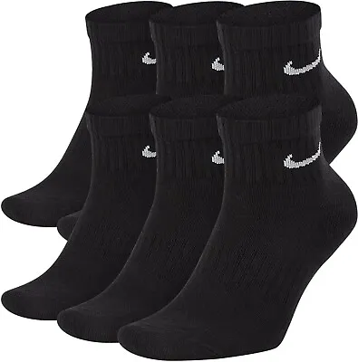 Nike Everyday Cushioned Training Ankle Socks 6 Pair Mens Black Multi Size Casual • $52.24