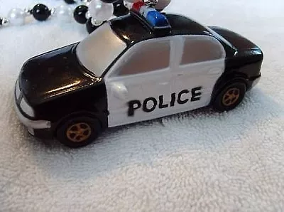 Large Molded Rubber  Police Car  Mardi Gras Necklace Bead Cop Cops (b509) • $6.95