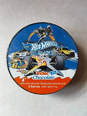 Vintage Mexican HOT WHEELS KINDER SURPRISE CHOCOLATE Empty Tin Can From 2010's • $39.99
