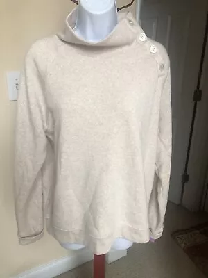 J Crew Button Mock Neck Super Soft Sweatshirt Women’s Size Large. NWOT • $15