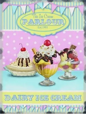 Ice Cream Parlour Sundaes Cafe Farm Food Shop Retro Diner Large Metal Tin Sign • £12.95