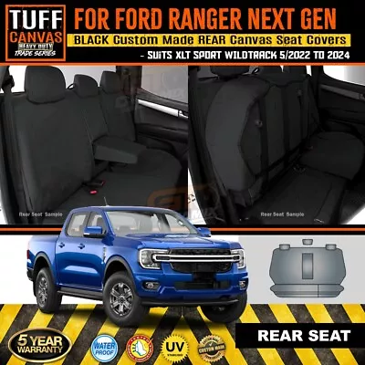 REAR BLACK TUFF CANVAS Trade Seat Covers NEXT GEN Ranger XLT SPORT 5/2022-24 • $158.86