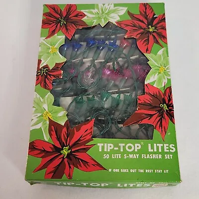 Vintage Tip Top 5 Way Flasher Flower Tipped Christmas Tree Lights In Box Taiwan • $19.05