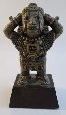 Vintage Mexican Art Crushed Malachite Statue Figurine 6  Man Carrying Water Jug • $28.77