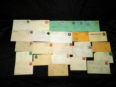 $19.99 • Buy Lot 25 VT Vermont Covers Target Fancy Cancels Paid Stamp 1800s Clarendon Barnet