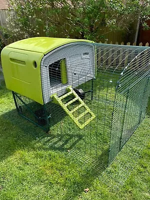 Omlet Eglu Cube Green Chicken Coop With Wheels Stand Ladder & Run NORFOLK • £295