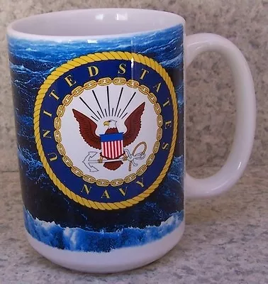 Coffee Mug Military Navy Emblem Logo NEW 14 Ounce Cup With Gift Box • $29.99