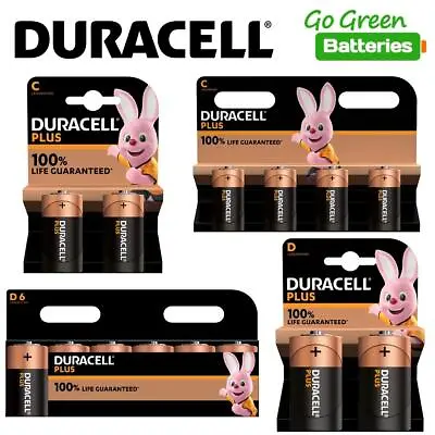 Duracell C And D Batteries 100% Plus Power Alkaline LR14 LR20 MONO  MN1400 1.5v • £6.49