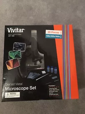 Vivitar Diecast Metal 20 Piece Microscope Set 150x/450x/900x Zoom NEW!! • $24.99