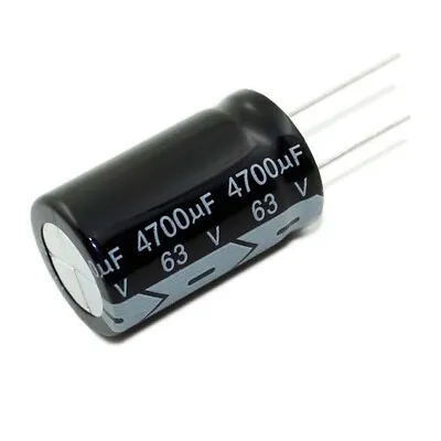 63V 4700uF Radial Electrolytic Capacitors 105C Tolerance ±20% Pitch 10mm • £2.34