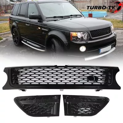 Mesh Front Grille Air Side Vents SET Black For 2010-2013 Range Rover Sport • $77.11