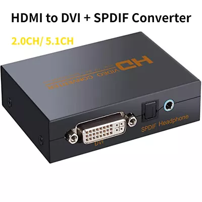 HDMI To DVI SPDIF Headphone Video Converter Box Adapter For PS3 DVD Power Adapte • $23.99