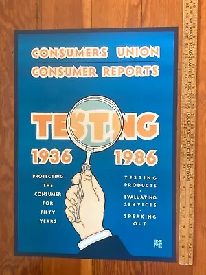 $95 • Buy Original David Lance Goines Poster 1986 Consumers Union Testing #121 Nice!