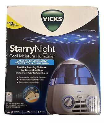 Vicks V3700 - Starry Night Filtered Cool Mist Humidifier 1 Gallon Tank Blue • $40