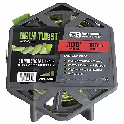 Ugly Twist - Shakespeare  .105 X 180 Commercial Grade Bi-Co Twisted Trimmer Line • $6.82