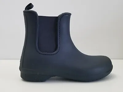 Crocs Womens Chelsea Freesail 204630 Black Pull On Ankle Rain Boots Size 4W • $22.49
