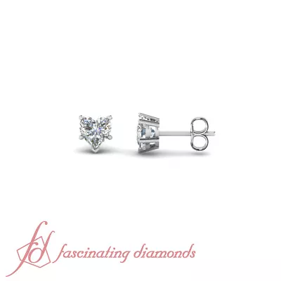 1/2 Ct Heart Shape Diamond Solitaire Stud Earrings Affordable Sale SI1 • $1826.52