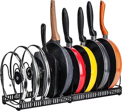 10 Tier Expandable Pan Holder Versatile Kitchen Frying Pan Storage Solution Rack • £9.95