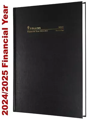 2024-2025 Financial Year Diary Collins A5 Day To Page Black 18M4.P99 • $28.62