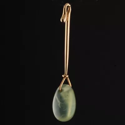 Georg Jensen Gold Pendant W. Nephrite # 1228. 18 Carat. Vivianna Torun. NEW • $1279