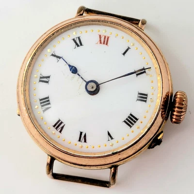 £60 • Buy ANTIQUE ROLLED GOLD WATCH RED 12 TRENCH STYLE MILITARY WATCH VINTAGE 1910s 1920s