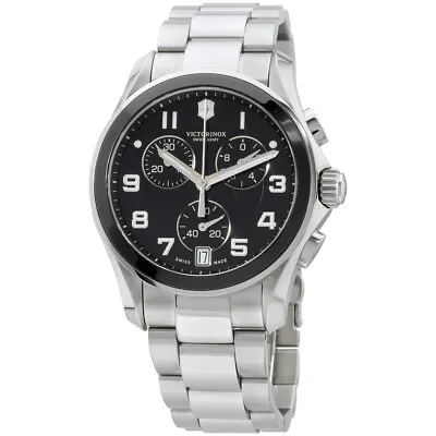 Victorinox Chrono Classic Black Dial Stainless Steel Men's Watch 241544 • $271.47