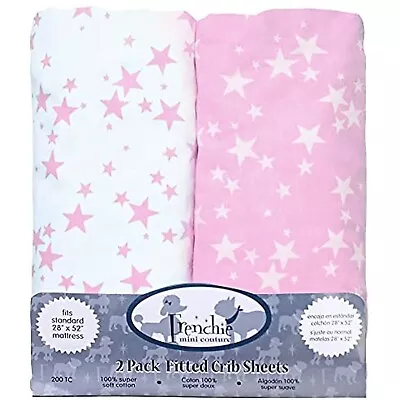 Frenchie Mini Couture Fitted Crib Sheets 100% Woven Cotton Fits Toddler Mattress • $16.99