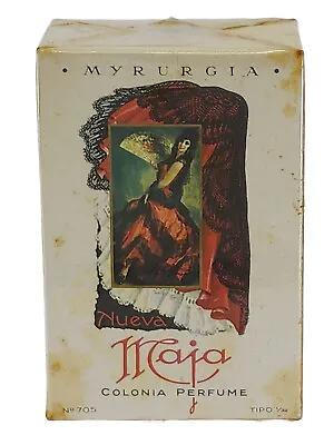 RARE VINTAGE SEALED BOX No. 705 NUEVA MAJA By MYRURGIA  1 OZ.  COLONIA PERFUME • $69.99