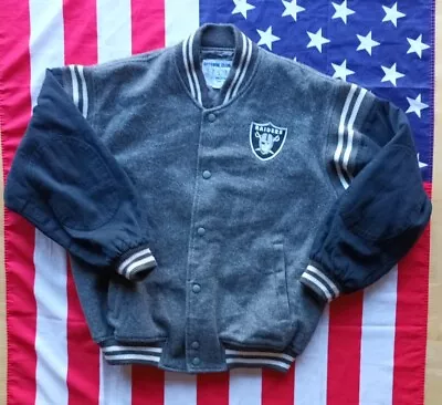 Vintage Los Angeles Raiders Varsity Jacket Adult Small Troy Bros NFL Wool/Denim • £69.99