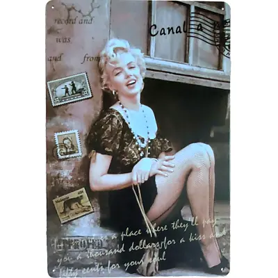 Marilyn Monroe Vintage Pinup Metal Sign 50s Hollywood Retro Tin Sign Decor 12x8 • $13.50