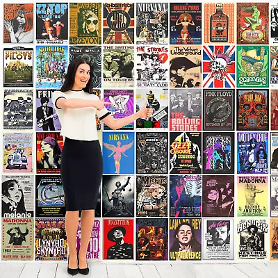 Rock Music Concert Posters Vintage Prints  A4 21x29cm Fully Laminated Vol 2 • £2.85