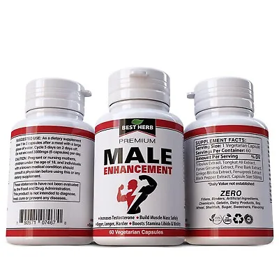 Naturally Enlarger Harder  Male Enhancer Stamina Men Enhancement Power Boost 60  • $13.59