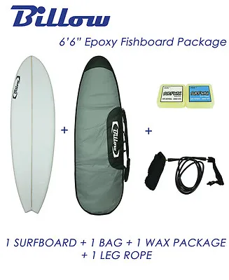 NEW Billow 6'6  Epoxy Fish Surfboard Package With 5xFCS Fins Shortboard • $9999