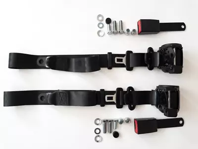 Automatic 3-point Seat Belt BLACK Set For Mercedes R 107 SL / SLC New Seatbelt • $134.90