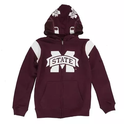 Mississippi State Bulldogs NCAA Maroon  Helmet  Full Zip Hoodie Jacket Youth • $19.99