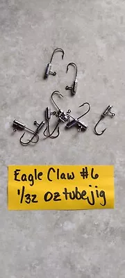 1/32 Oz Jig Heads Tube Jigs #6 Fishing Eagle Claw 25 Pk • $5.89