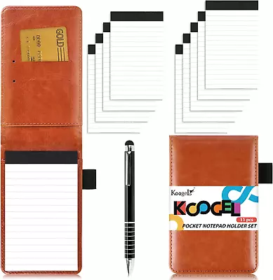 Koogel 11PCS Pocket Notepad Holder Set Mini Notepad Flip Notepad With 180 Sheet • $13.26