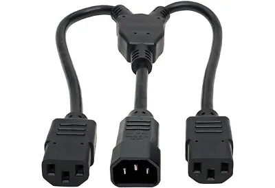 Premium Power Y Splitter Cord With 1 C14 Male Plug To 2 Of IEC320 C13 Female  • $5.90