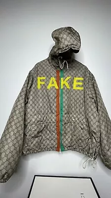 Gucci Fake/Not GG Nylon Jacket In Beige Men's • $850